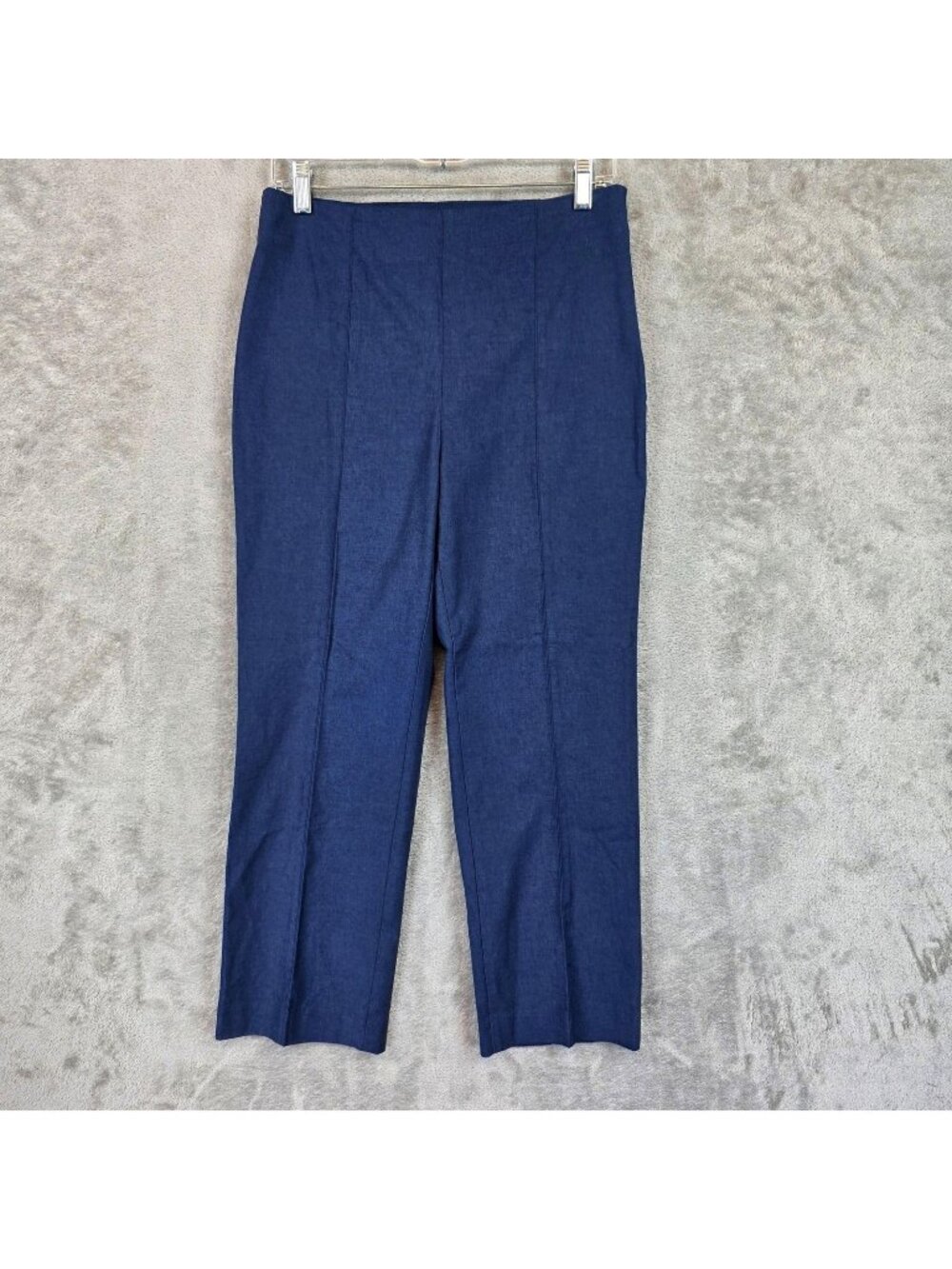 Ann Taylor Dress Pants Womens 6P Blue Twill Straight Ankle Work Office